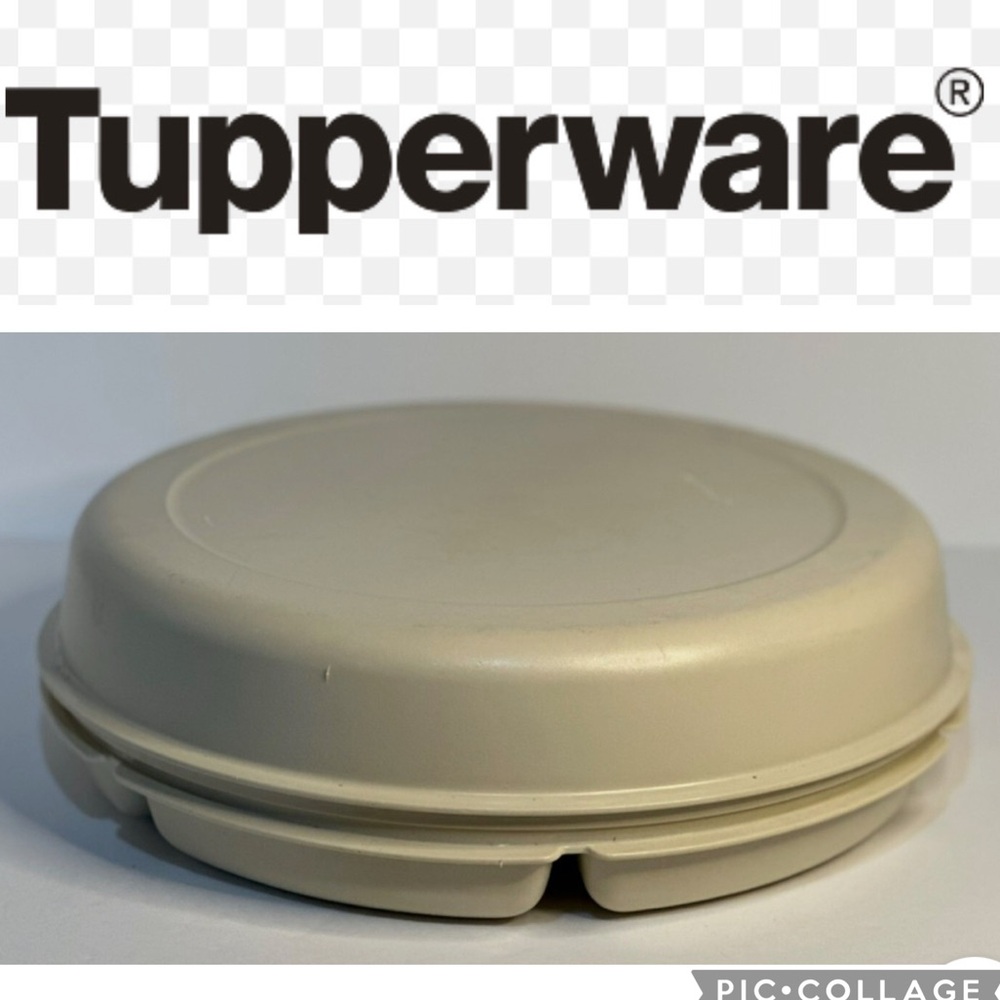 VTG Tupperware Veggie Divided Condiment Serving Tray With Lid #1666-4